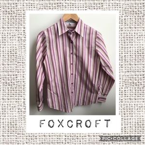 Foxcroft Striped Wrinkle Free Button Down Size 2P